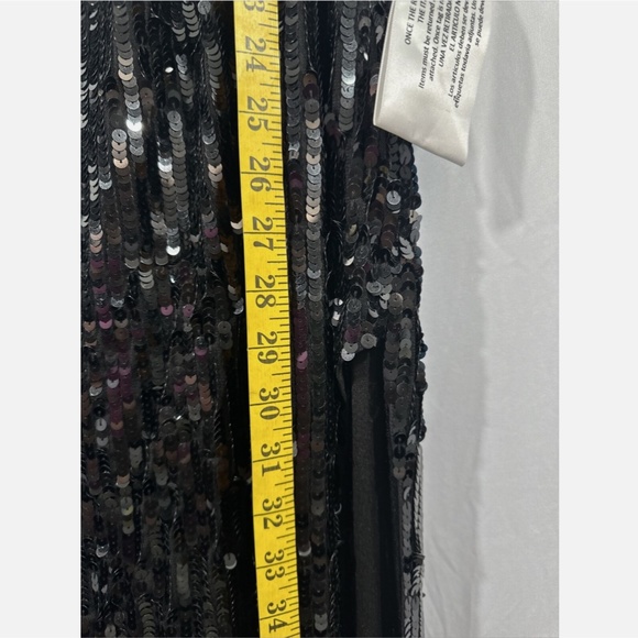 NWT $598 Mac Duggal [ 12 ] Sequined One Shoulder‎ Back Bow Detail Gown Black - Picture 7 of 15